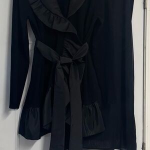 Evening Wear Black Ruffle Knit with Maxi Length Black Skirt